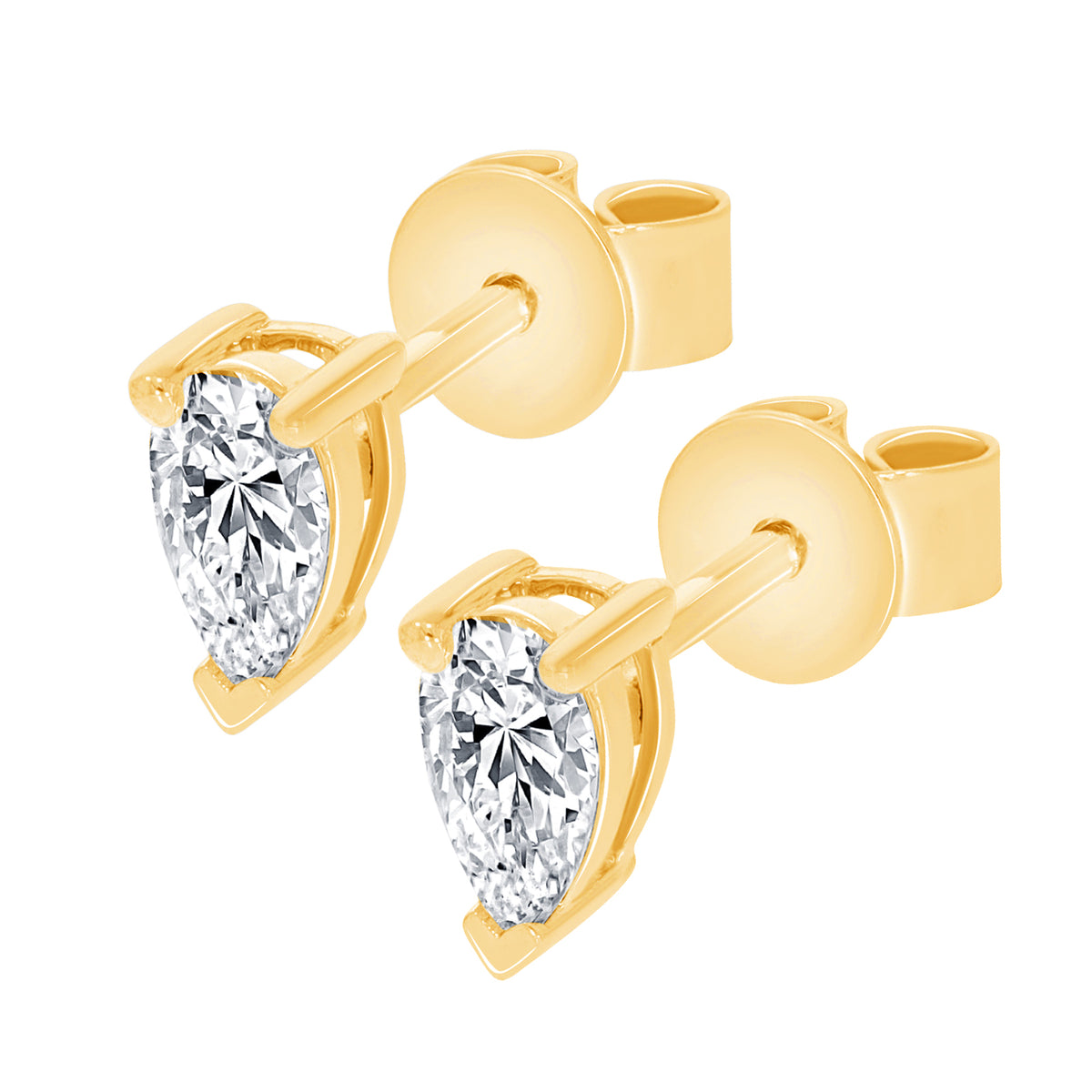 2.00 Ct Pear-Shaped Diamond Stud Earrings in 14K Gold