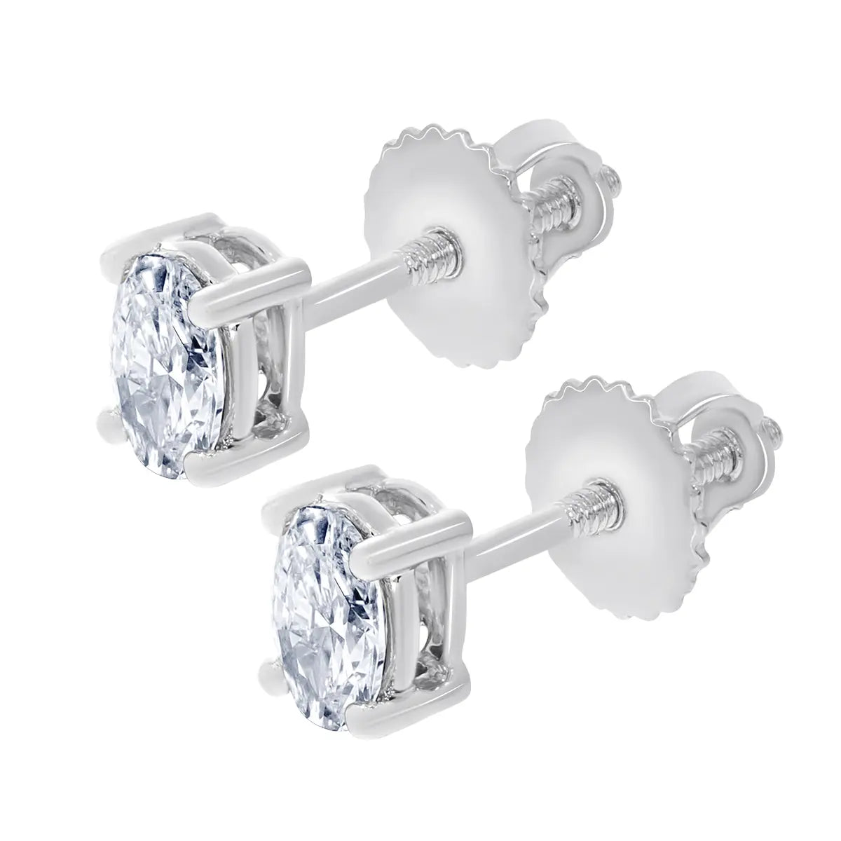 3.00 CT Oval Diamond Stud Earrings in 14K Yellow or White Gold