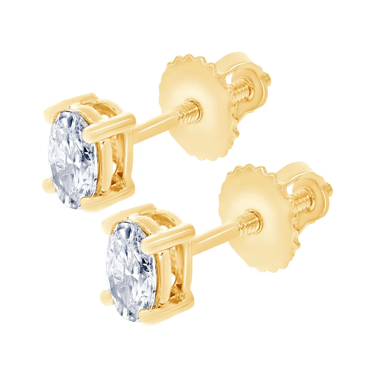 3.00 CT Oval Diamond Stud Earrings in 14K Yellow or White Gold