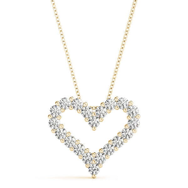 1/4 CT Diamond Heart Shape Pendant In 14K Gold With 18" Box Chain