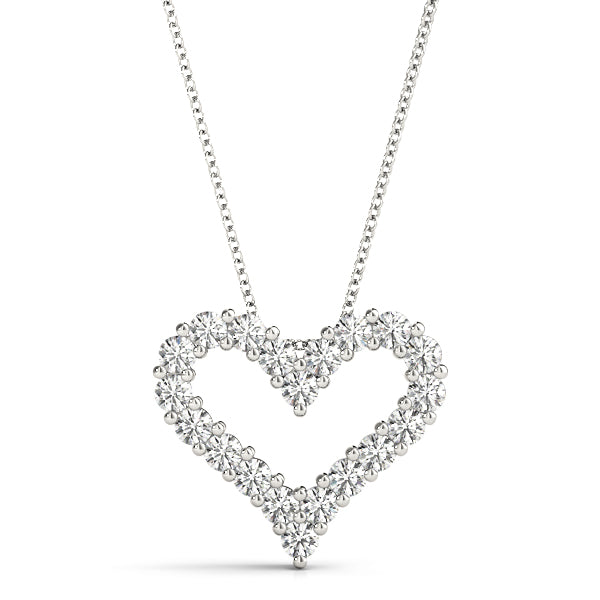 1/4 CT Diamond Heart Shape Pendant In 14K Gold With 18" Box Chain