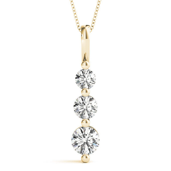 Pendant Chain Necklace 0.25Ct Lab Grown Diamond in 14K Yellow Gold