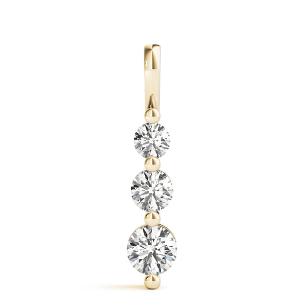 Pendant Chain Necklace 0.25Ct Lab Grown Diamond in 14K Yellow Gold
