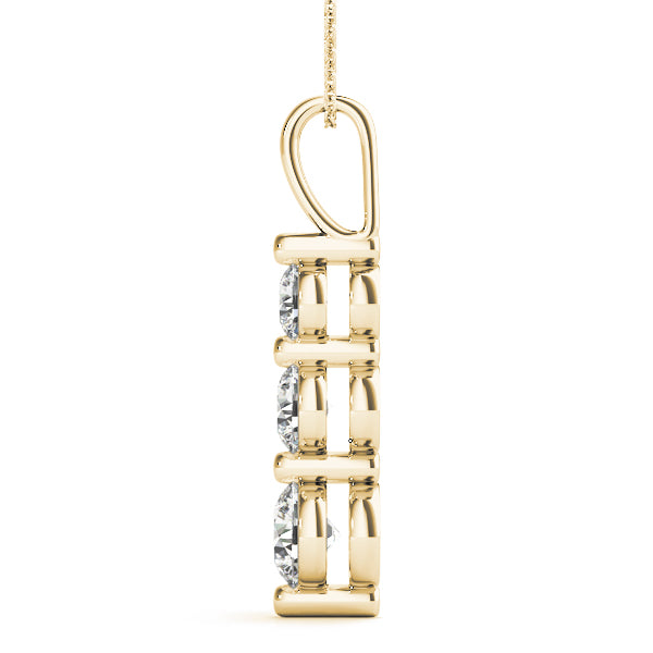 Pendant Chain Necklace 0.25Ct Lab Grown Diamond in 14K Yellow Gold