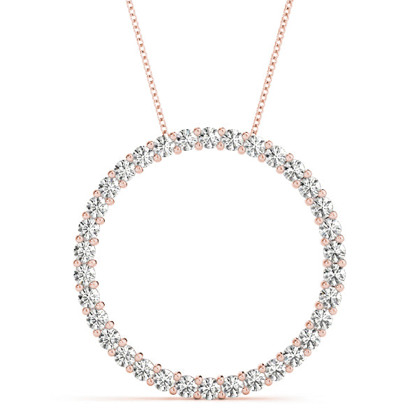 0.50Ct Round Lab Grown Diamond Pendant in 14K Solid Gold, FG/VVS1, 33 Diamonds, 18" Box Chain