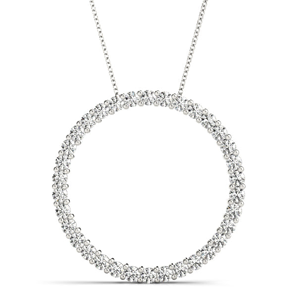 0.50Ct Round Lab Grown Diamond Pendant in 14K Solid Gold, FG/VVS1, 33 Diamonds, 18" Box Chain