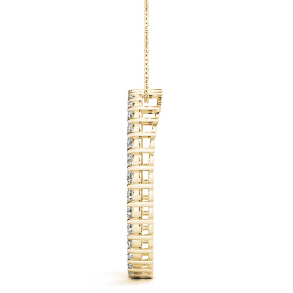 0.50Ct Round Lab Grown Diamond Pendant in 14K Solid Gold, FG/VVS1, 33 Diamonds, 18" Box Chain
