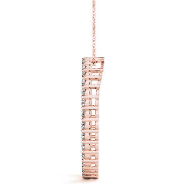 0.50Ct Round Lab Grown Diamond Pendant in 14K Solid Gold, FG/VVS1, 33 Diamonds, 18" Box Chain