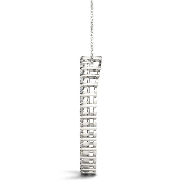 0.50Ct Round Lab Grown Diamond Pendant in 14K Solid Gold, FG/VVS1, 33 Diamonds, 18" Box Chain