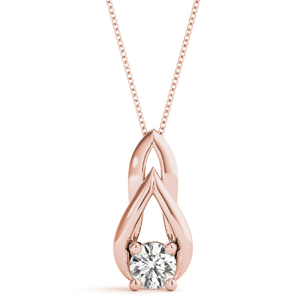 0.25Ct FG/VVS1 Diamond Pendant Necklace With 18" Chain in 14K Gold