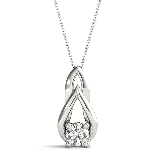 0.25Ct FG/VVS1 Diamond Pendant Necklace With 18" Chain in 14K Gold