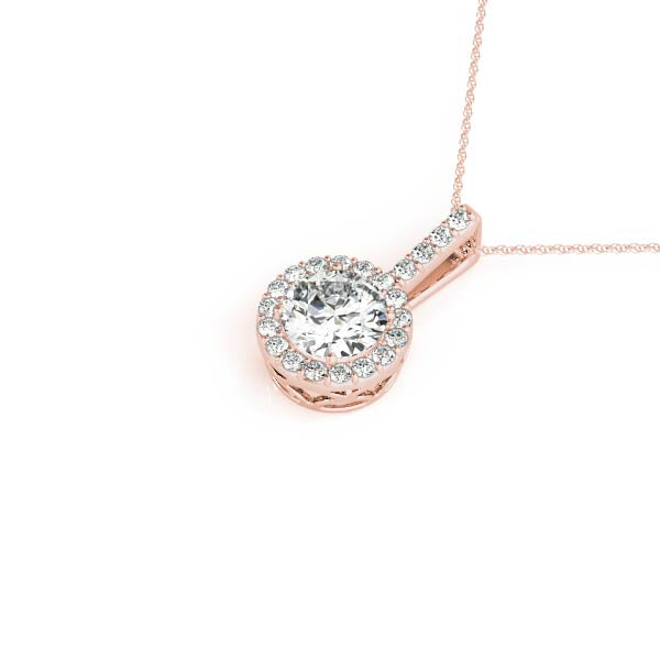 1/4 Carat FG/VVS1 Halo Diamond Pendant Necklace with 18" Box Chain In 14K Gold
