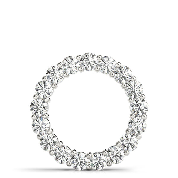 2.00Ct Brilliant Diamond Circle Pendant in 14K Gold With Box Chain