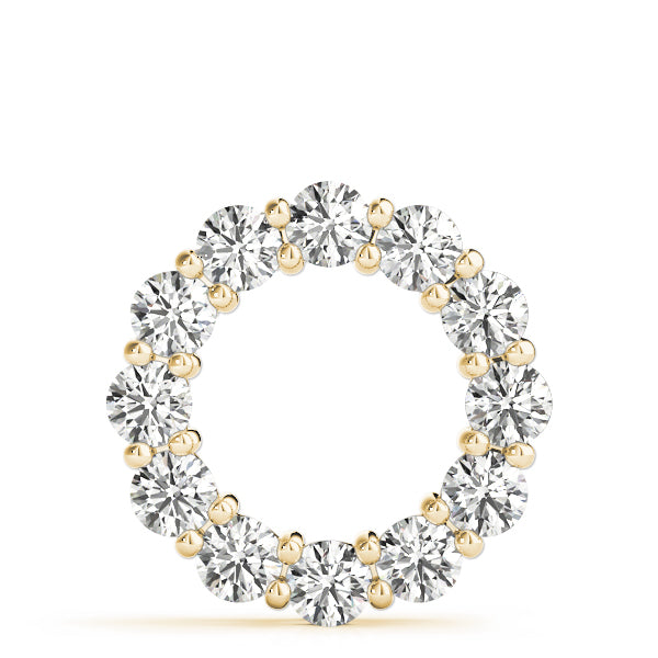 4.00Ct Brilliant Cut Lab Grown Diamond Circle Pendant in 14K Solid Gold, FG/VVS1, 16 Diamonds, 18" Box Chain