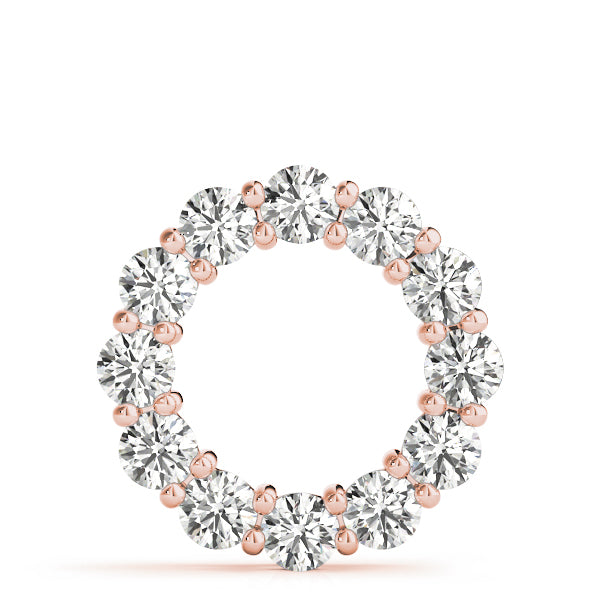 4.00Ct Brilliant Cut Lab Grown Diamond Circle Pendant in 14K Solid Gold, FG/VVS1, 16 Diamonds, 18" Box Chain