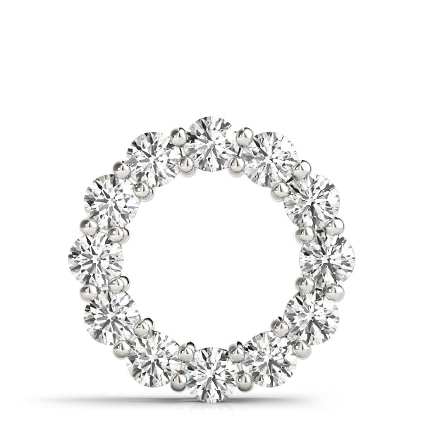 4.00Ct Brilliant Cut Lab Grown Diamond Circle Pendant in 14K Solid Gold, FG/VVS1, 16 Diamonds, 18" Box Chain