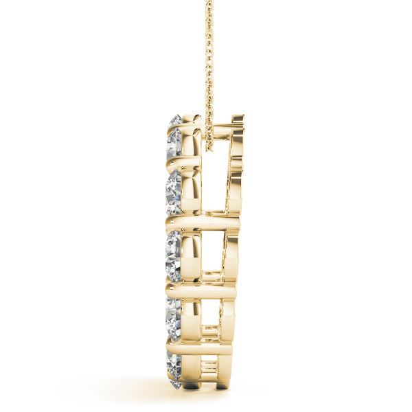 4.00Ct Brilliant Cut Lab Grown Diamond Circle Pendant in 14K Solid Gold, FG/VVS1, 16 Diamonds, 18" Box Chain