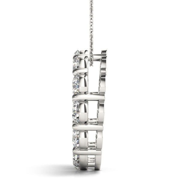 4.00Ct Brilliant Cut Lab Grown Diamond Circle Pendant in 14K Solid Gold, FG/VVS1, 16 Diamonds, 18" Box Chain