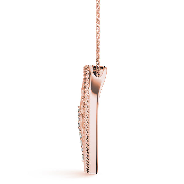 0.05 Carat Diamond Heart Shape Necklace Pendant In 14K White / Yellow & Rose Gold With Box Chain