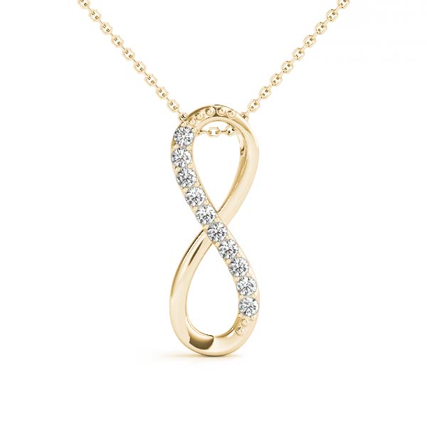 0.10 Ct Round Diamond FG/VVS1 Necklace Pendant In 10K White & Yellow Gold
