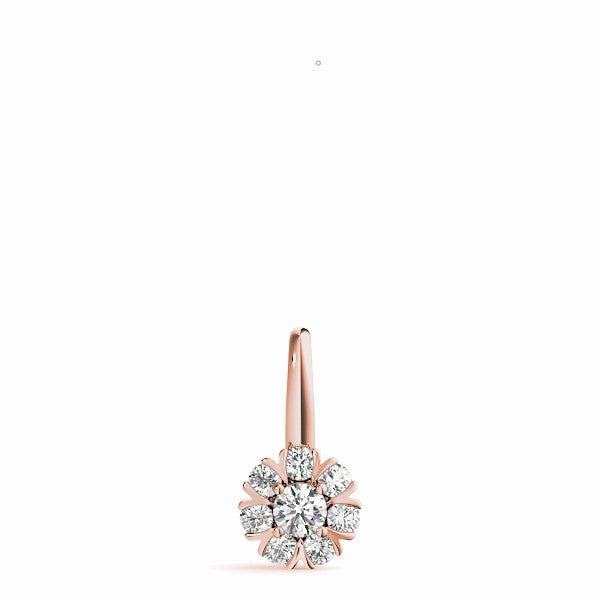 0.35 Carat White Diamond Pendant Necklace In 14K Rose/ White & Yellow Gold