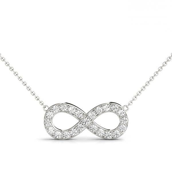 0.30 Ct FG/VVS1 Round Diamond Infinity Pendant In 10K Yellow & White Gold Women Jewelry