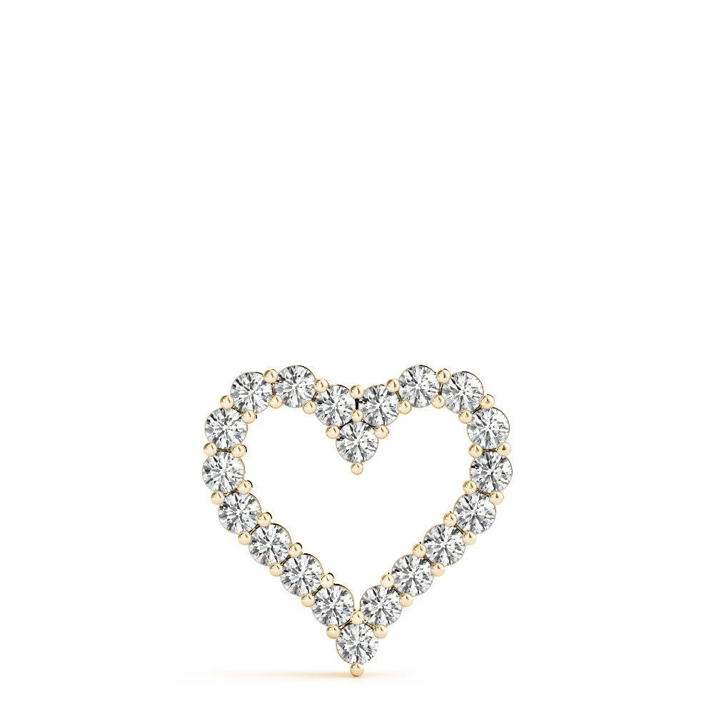 0.60 Ct Natural Diamond Heart Shape Pendant Necklace In 10K Solid White, Rose  & Yellow Gold