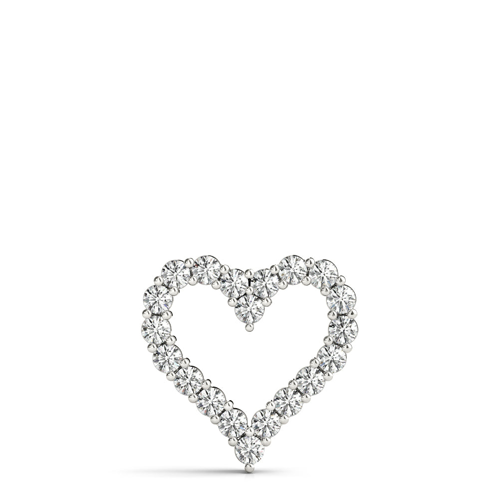 0.60 Ct Natural Diamond Heart Shape Pendant Necklace In 10K Solid White, Rose  & Yellow Gold