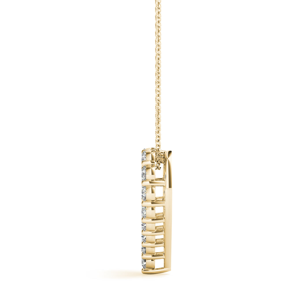 0.60 Ct Natural Diamond Heart Shape Pendant Necklace In 10K Solid White, Rose  & Yellow Gold
