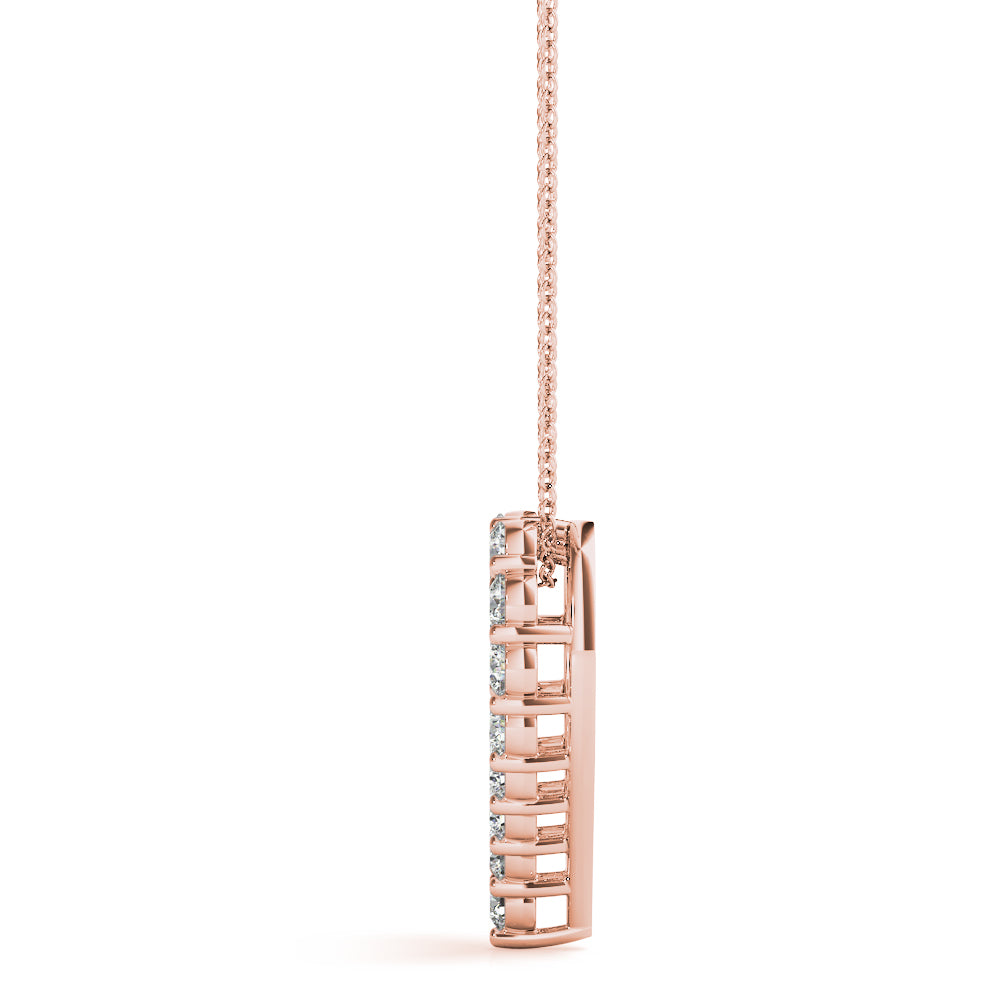 0.60 Ct Natural Diamond Heart Shape Pendant Necklace In 10K Solid White, Rose  & Yellow Gold