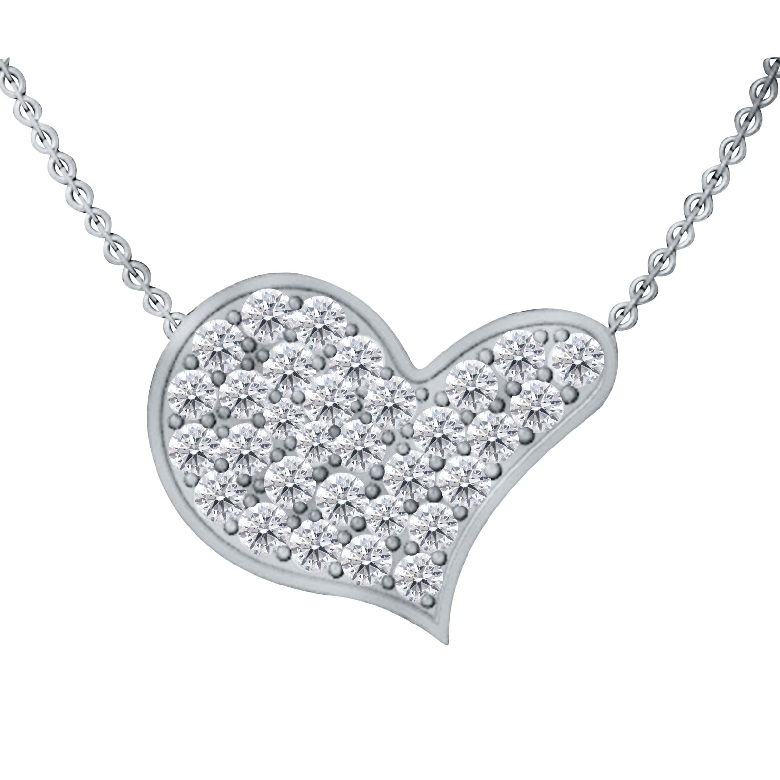 3/8 Carat Natural Diamond Heart Shape Pendant Necklace in 14K Yellow/ White And Pink Gold