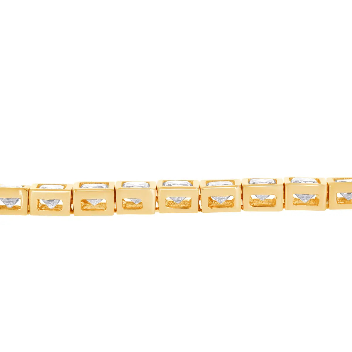 4.7 Ct Princess-Cut Natural Diamond Tennis Box Link Bracelet in 14K Gold