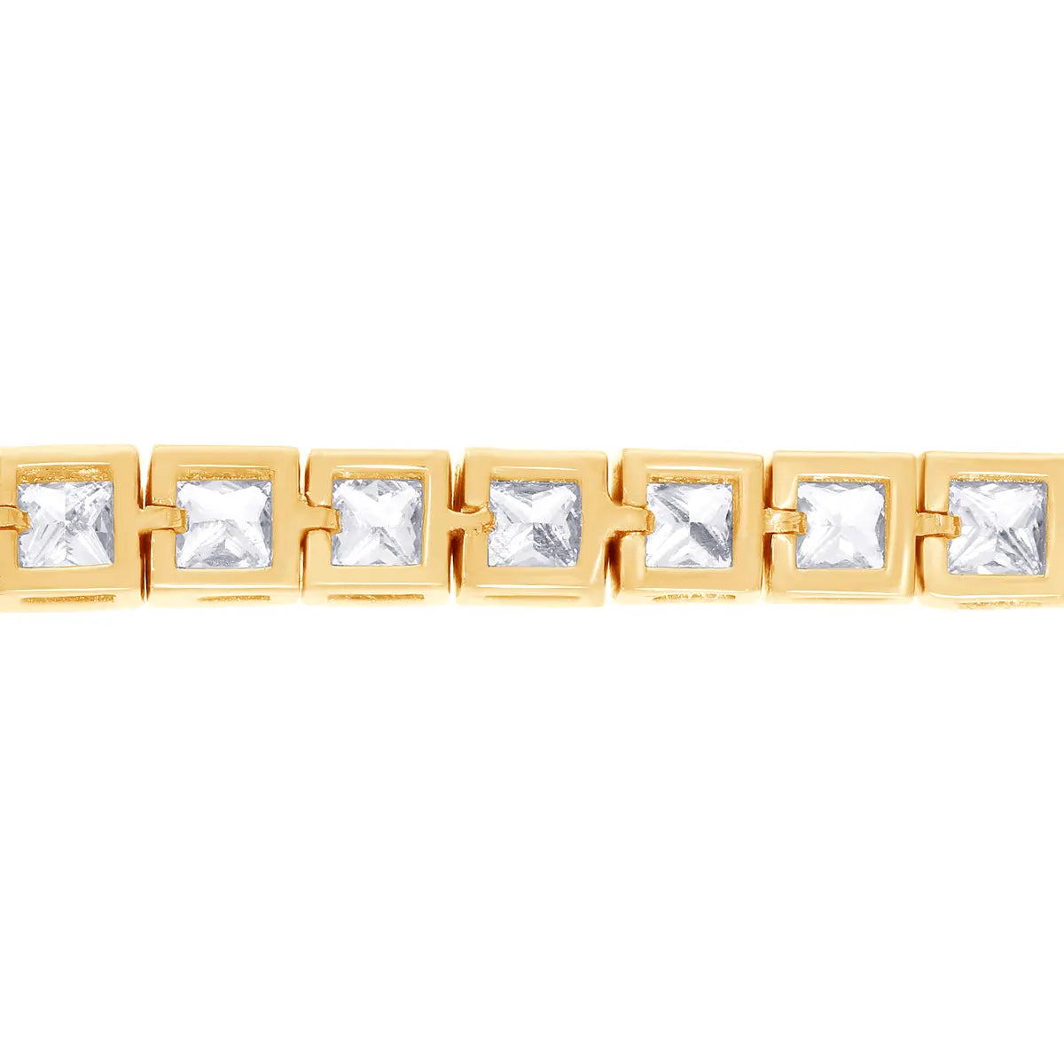 4.7 Ct Princess-Cut Natural Diamond Tennis Box Link Bracelet in 14K Gold