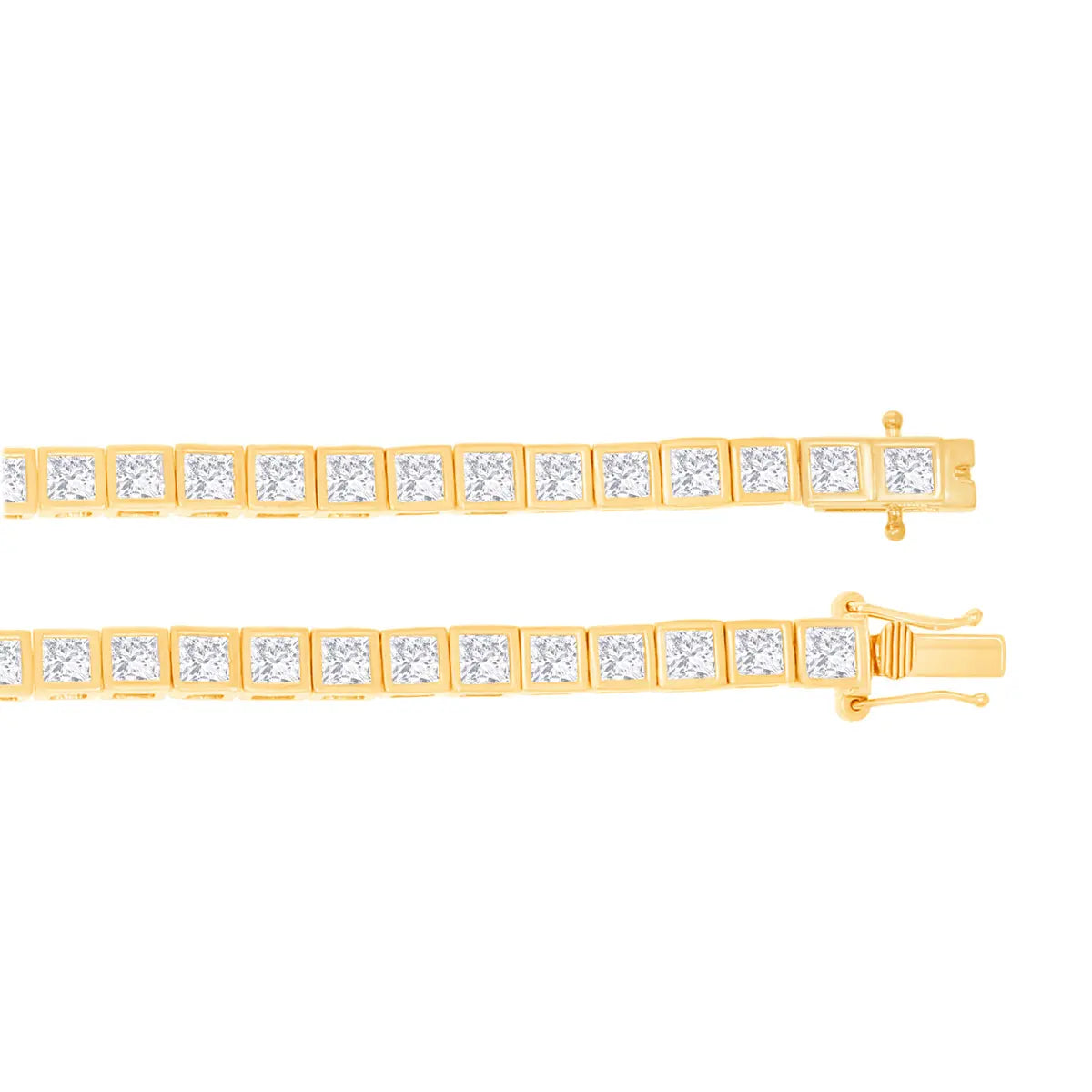 4.7 Ct Princess-Cut Natural Diamond Tennis Box Link Bracelet in 14K Gold