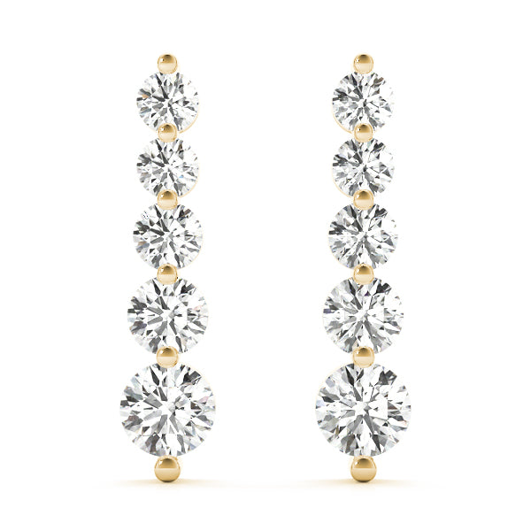 Stud Earrings 0.50 CT Round FG/VVS1 Diamond In 10K Solid Rose/ White & Yellow Gold