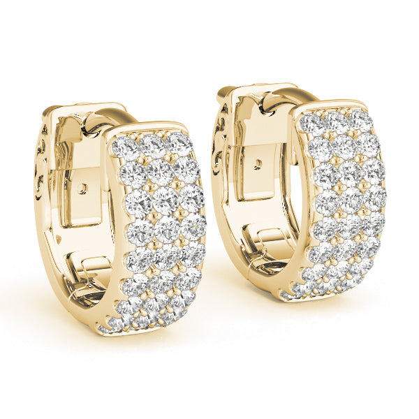1/2 Carat FG/VS1 Round Diamond Hoop Earrings In 14K Solid Rose/ White & Yellow Gold
