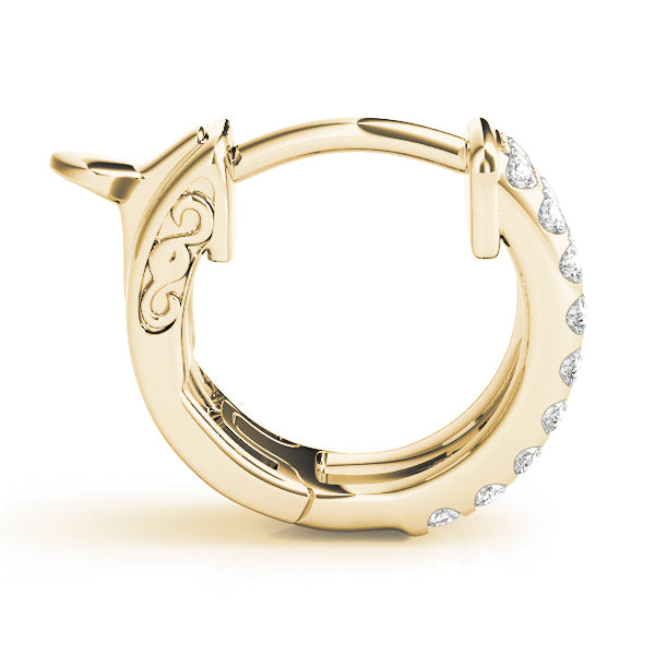 1/2 Carat FG/VS1 Round Diamond Hoop Earrings In 14K Solid Rose/ White & Yellow Gold