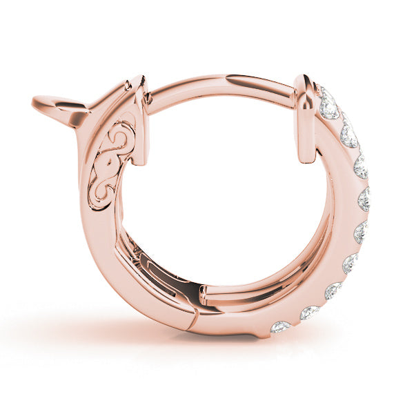 1/2 Carat FG/VS1 Round Diamond Hoop Earrings In 14K Solid Rose/ White & Yellow Gold