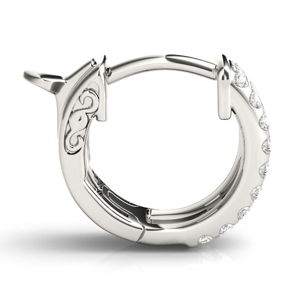 1/2 Carat FG/VS1 Round Diamond Hoop Earrings In 14K Solid Rose/ White & Yellow Gold