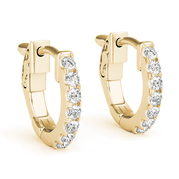 0.28 Ct Diamond 5-Inch 1-Row Hoop Earrings – 14K White, Yellow & Rose Gold