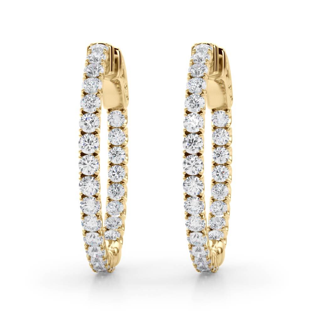 1.00 Ct Diamond Hoop Earring In Gold