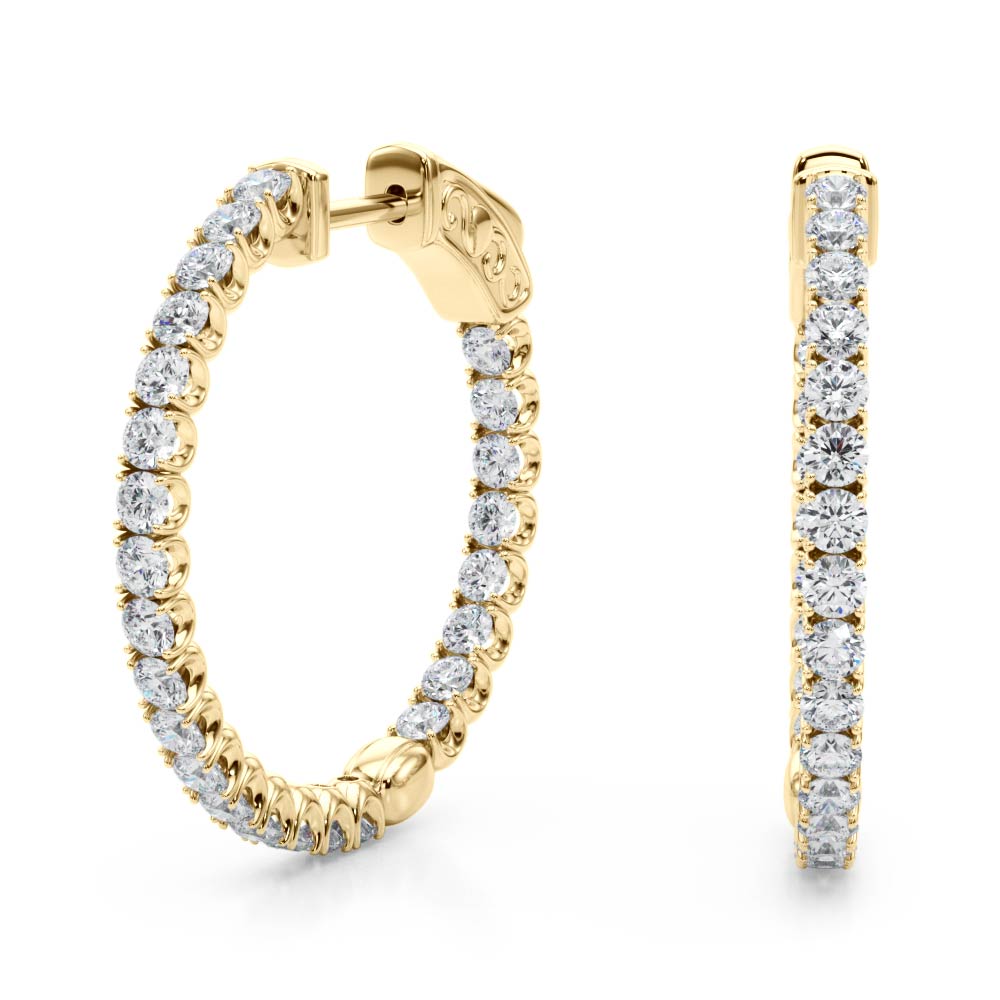 1.00 Ct Diamond Hoop Earring In Gold
