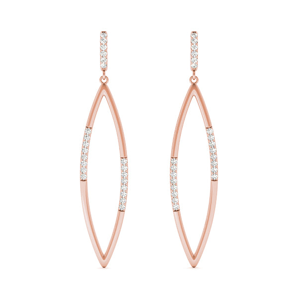 0.20 Carat Diamond Dangle Earrings In 10K Gold