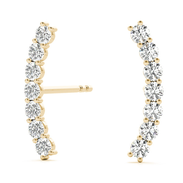 1/8 Carat Brilliant FG/VVS1 Round Diamond Earrings In 10K Solid Yellow Gold With Secure Push Back
