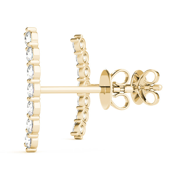 1/8 Carat Brilliant FG/VVS1 Round Diamond Earrings In 10K Solid Yellow Gold With Secure Push Back