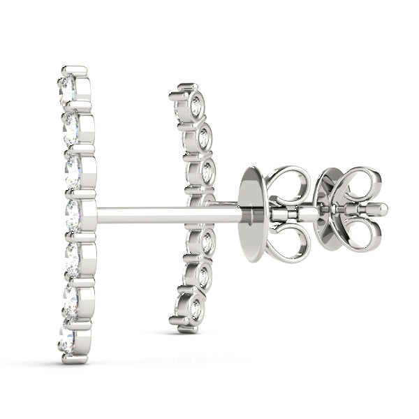 1/8 Carat Brilliant FG/VVS1 Round Diamond Earrings In 10K Solid White Gold With Secure Push Back