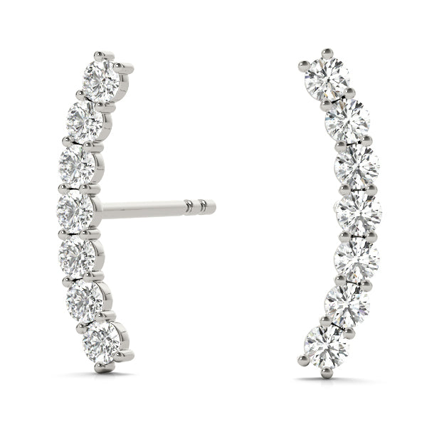 1/8 Carat Brilliant FG/VVS1 Round Diamond Earrings In 10K Solid White Gold With Secure Push Back