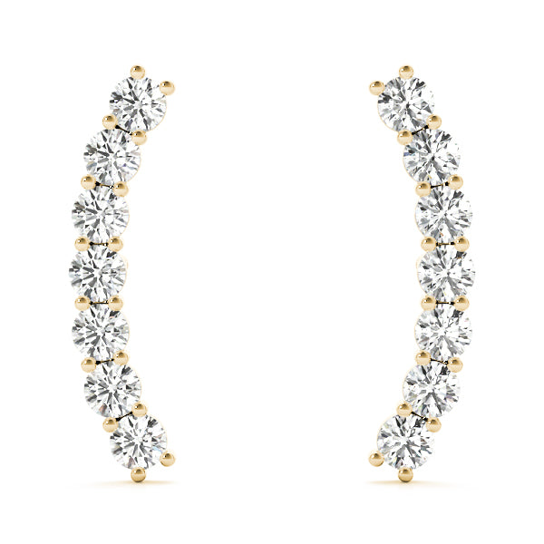 1/8 Carat Brilliant FG/VVS1 Round Diamond Earrings In 10K Solid Yellow Gold With Secure Push Back