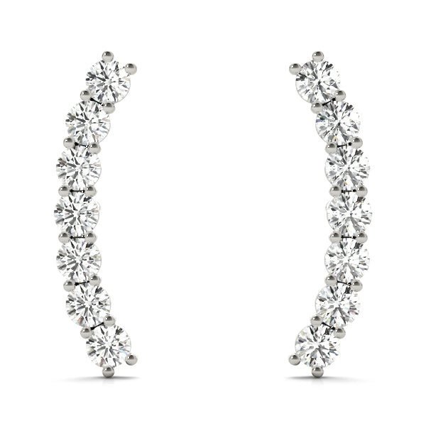 1/8 Carat Brilliant FG/VVS1 Round Diamond Earrings In 10K Solid White Gold With Secure Push Back