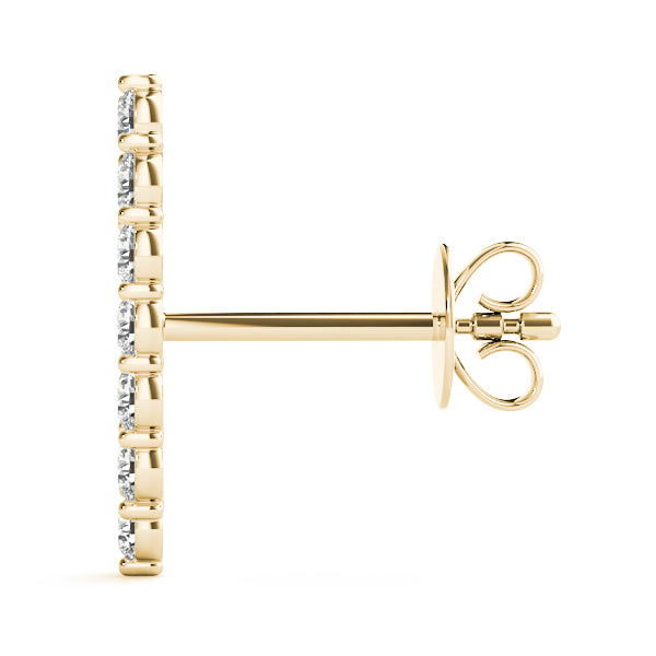 1/8 Carat Brilliant FG/VVS1 Round Diamond Earrings In 10K Solid Yellow Gold With Secure Push Back